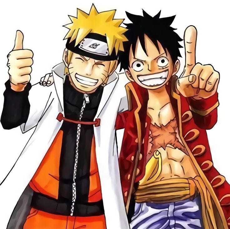 Naruto and One Pieces Luffy Reappear as Best Friends in Canon Art 1