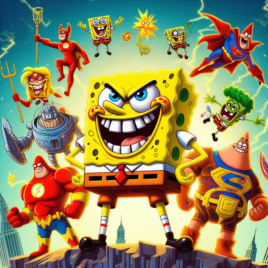 Spongebob killed the heroes of the DC Universe blood everywhere 3