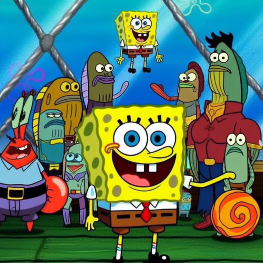 Spongebob killed the heroes of the DC Universe blood everywhere 4