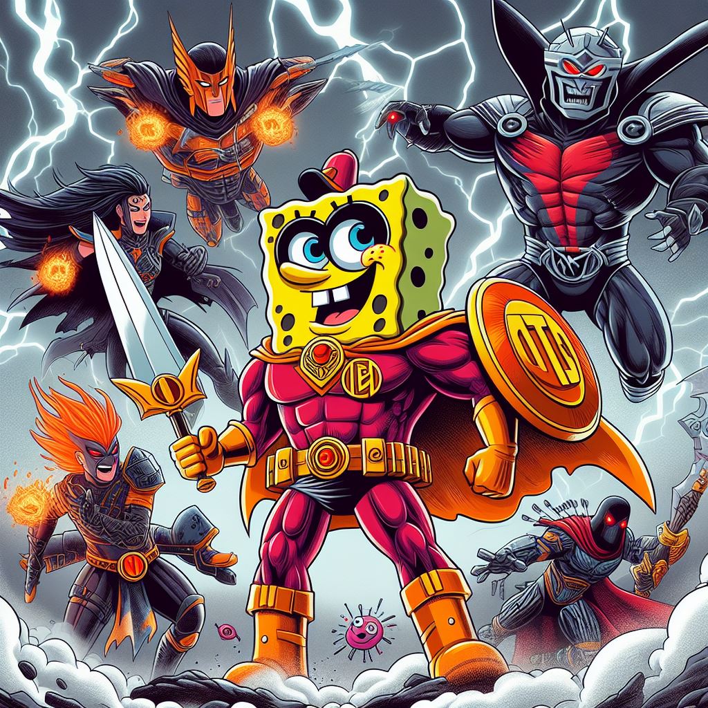 Spongebob killed the heroes of the DC Universe blood everywhere 6