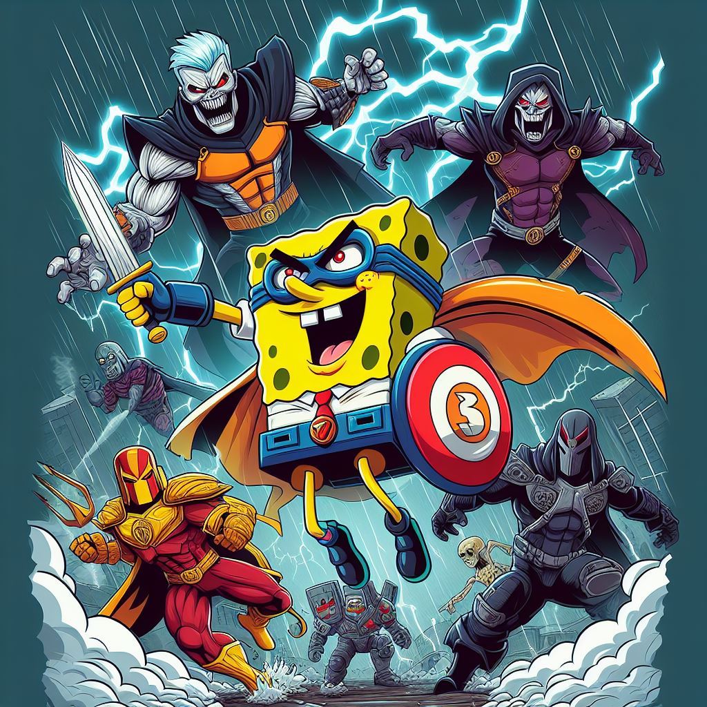 Spongebob killed the heroes of the DC Universe blood everywhere 9